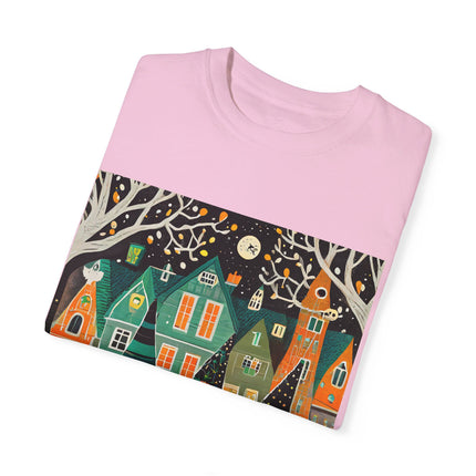 Night of the Trick-or-Treating Owlets Unisex Garment-Dyed T-shirt