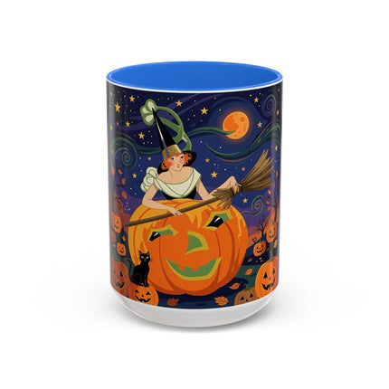🧙‍♀️🎃 The Witch Of Pumpkin Moon Hollow Colorful Mug – Whimsical Halloween Magic