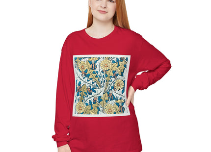 Art Nouveau Dandelion Flower Garment-dyed Long Sleeve T-Shirt