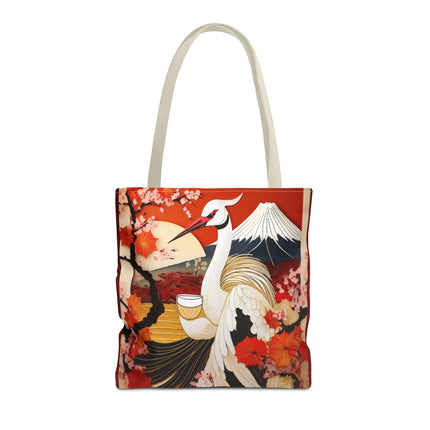 Crane at an Autumn Vineyard Tote Bag (AOP)