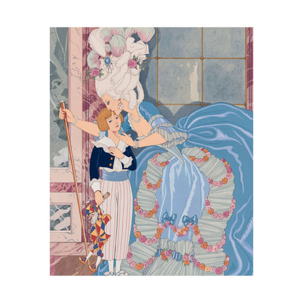 🌹💙 Madame De Sabran Matte Vertical Poster – George Barbier Art Deco Aristocratic Elegance
