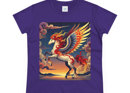 Flame-Winged Horse at Sunset Women's Midweight Cotton Tee