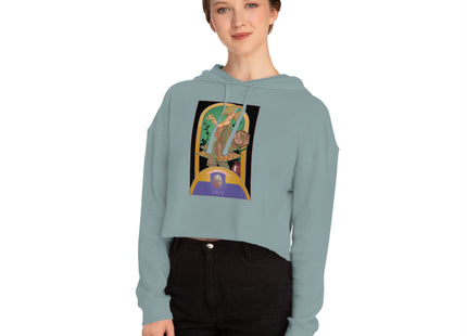 October & Opal, Tourmaline (from the Gem Series) by Sofia Chiostri Women’s Cropped Hooded Sweatshirt