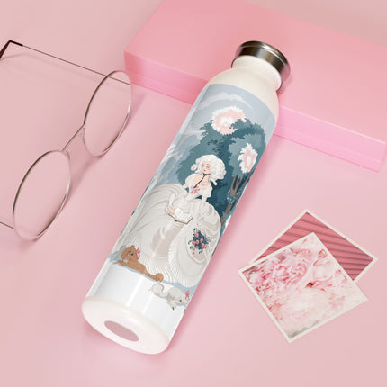 🌸📖 The Enchanted Garden Reader Slim Water Bottle – Art Deco Floral Elegance