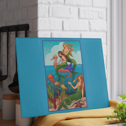 Three Mermaids with Strings of Pearls by Carlo Chiostri Glass Cutting Board
