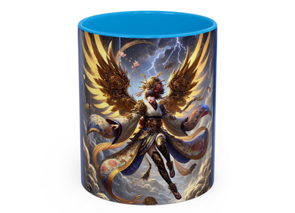 Valkyrie Descending Through Storm Colorful Mugs (11oz, 15oz)