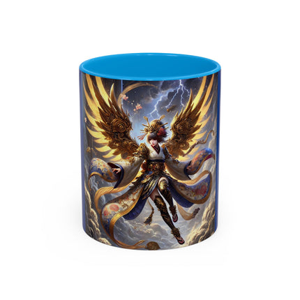 Valkyrie Descending Through Storm Colorful Mugs (11oz, 15oz)