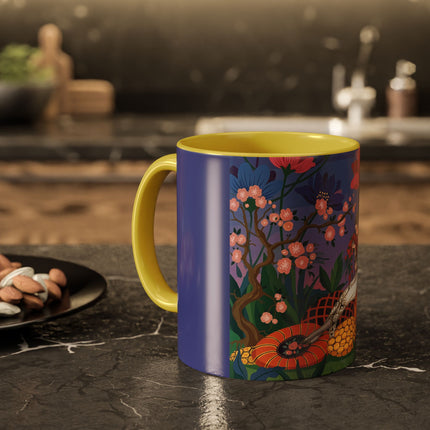 The Garden Of Quiet Reverie Colorful Mugs – Art Deco Botanical Serenity