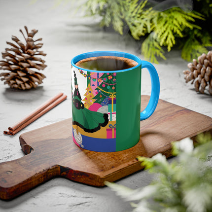 🎄🎁 The Emerald Christmas Belle Colorful Mug – Colorful Holiday Fashion Fantasy