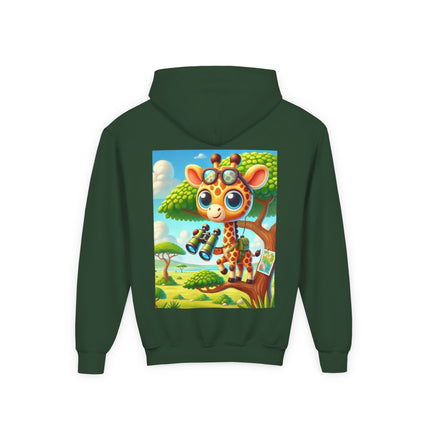 Giraffe Lookout Youth Hooded Sweatshirt – Adventure, Curiosity & Cozy Comfort