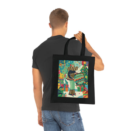 🎄🎁 The Lady Of The Christmas Ornament Cotton Tote Bag – Art Deco Holiday Fantasy