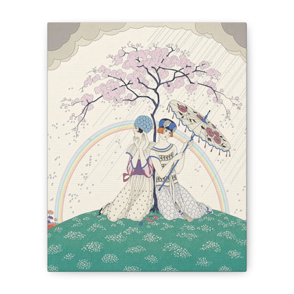 🌈☂️ Beneath The Rainbow Tree Placemat – Art Deco Spring Fantasy