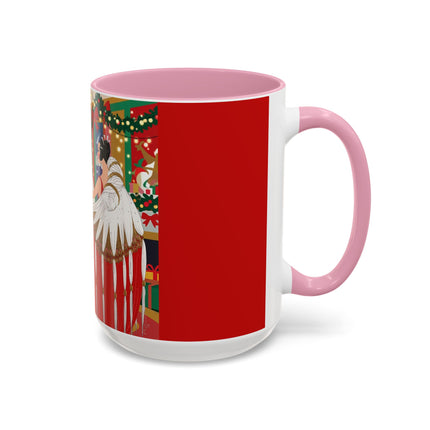 🎄💃 The Christmas Mirror Duet Colorful Mug – Art Deco Holiday Elegance