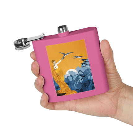 Falcon Mistress Stainless Steel Flask – Art Deco Majesty & Mythic Freedom