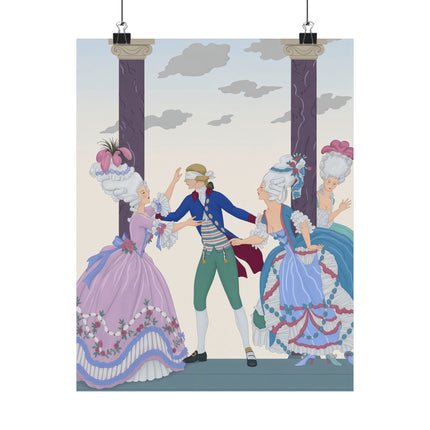 🎭🌹 The Garden Ladies Of Blind Man’s Bluff Matte Vertical Poster – Art Deco Fashion Whimsy