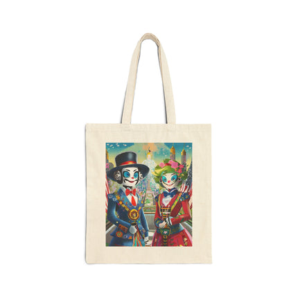Cyber Punk Robots Cotton Canvas Tote Bag