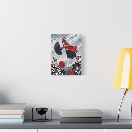 🌹☂️ The Lady In The Storm Placemat – Art Deco Floral Drama