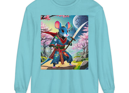 Cyber Samurai Rat Garment-dyed Long Sleeve T-Shirt