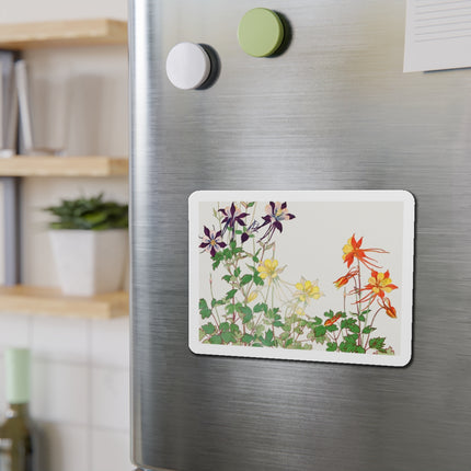 Aquilegia Flowers by Tanigami Kônan Die-Cut Magnets (5 Sizes)