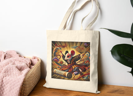 Theatrical Mouse on a Mission Cotton Canvas Tote Bag