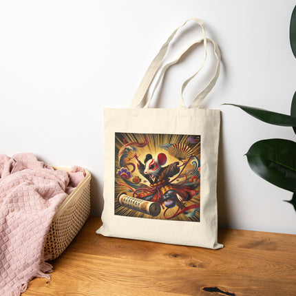 Theatrical Mouse on a Mission Cotton Canvas Tote Bag