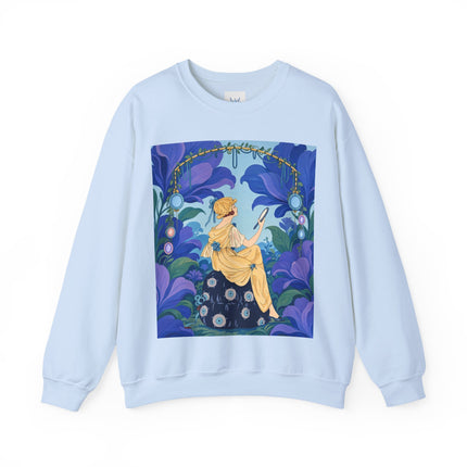 🪞🌺 The Enchanted Garden Mirror Crewneck Sweatshirt – Art Deco Fashion Whimsy