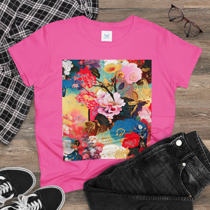 Women's Ethereal Irises Print Midweight Cotton Tee