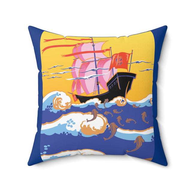 Golden Seas and Whimsical Dreams Spun Polyester Square Pillow