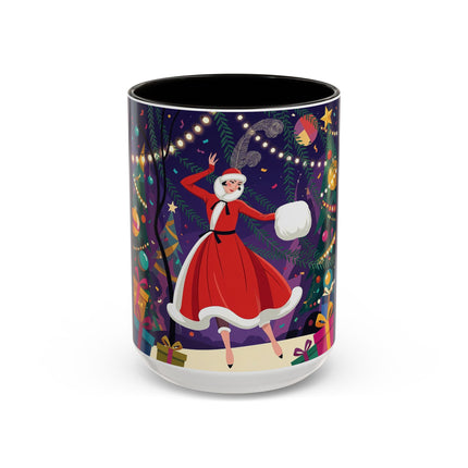 🎄❄️ The Christmas Snowball Dance Colorful Mug – Whimsical Holiday Fashion Fantasy