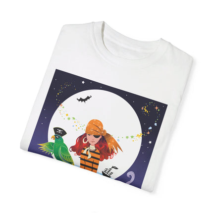 Moonlit Pirate Halloween Unisex Garment-Dyed T-shirt