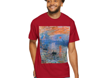 Sunrise by Claude Monet Unisex Garment-Dyed T-shirt