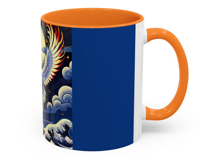 Majestic White Crane Colorful Mugs (11oz, 15oz)