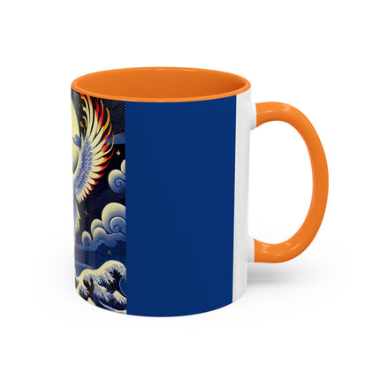 Majestic White Crane Colorful Mugs (11oz, 15oz)