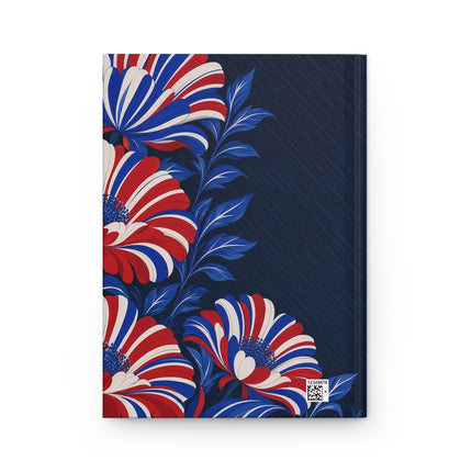 💙🌺 The Lady Of The Royal Blossom Garden Hardcover Journal – Art Deco Floral Splendor