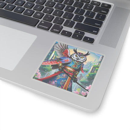 Cyberpunk Samurai Owl Kiss-Cut Stickers (4 Sizes)