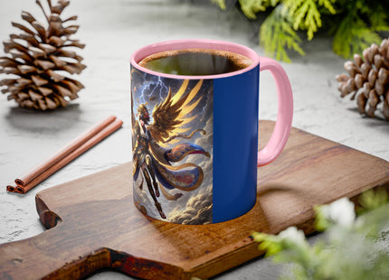 Valkyrie Descending Through Storm Colorful Mugs (11oz, 15oz)