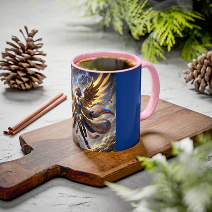 Valkyrie Descending Through Storm Colorful Mugs (11oz, 15oz)