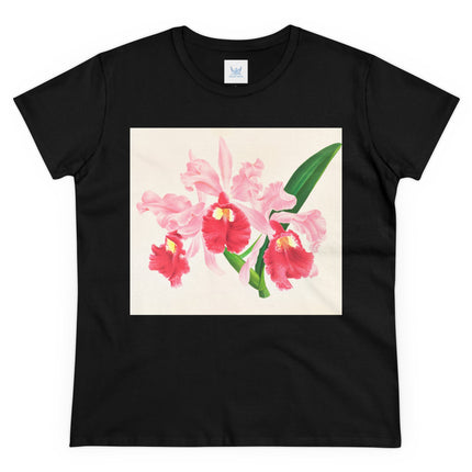 Cattleya gigas by Jean Jules Linden Women's Midweight Cotton Tee