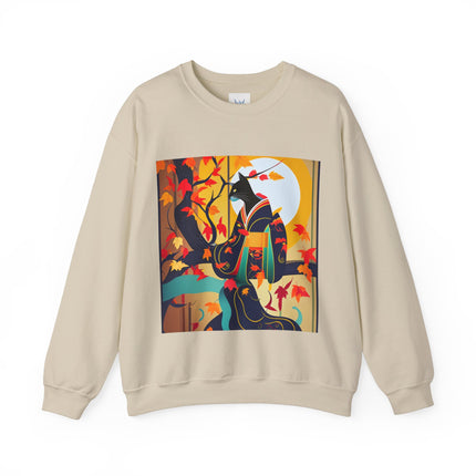 Black Cat in Kimono Unisex Heavy Blend™ Crewneck Sweatshirt