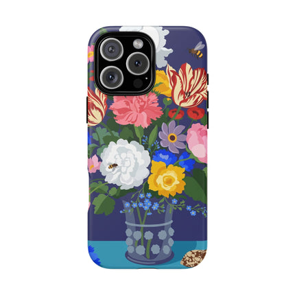 Midnight Floral Bouquet Phone Case – Vibrant Blooms & Enchanted Garden