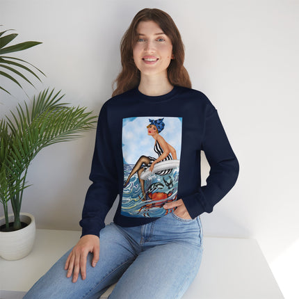 Playful Waves and Fashion Follies Heavy Blend™ Crewneck Sweatshirt
