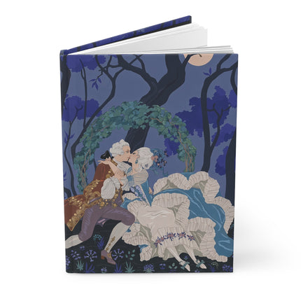 🌙💙 The Lovers Beneath The Moonlit Arbor Hardcover Journal – Rococo Garden Romance
