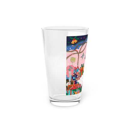 🎀🎄 Christmas Morning In The Rose Parlor Pint Glass – Art Deco Holiday Fantasy