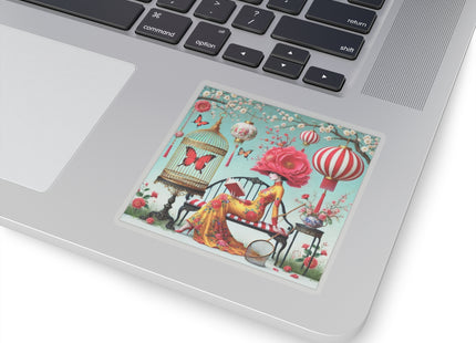 Reading In A Painted Garden Kiss-Cut Stickers (4 Sizes)