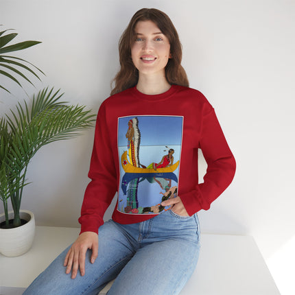 Le long du Missouri (Indian couple on the Missouri River) by George Barbier Heavy Blend™ Crewneck Sweatshirt