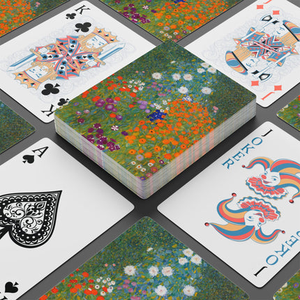 Cottage Garden by Gustav Klimt Playing Cards