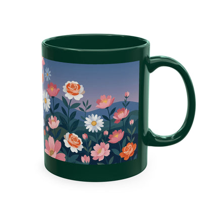 🌸🎭 The Lady Of The Floral Masquerade Garden Ceramic Mug – Art Deco Fashion Whimsy