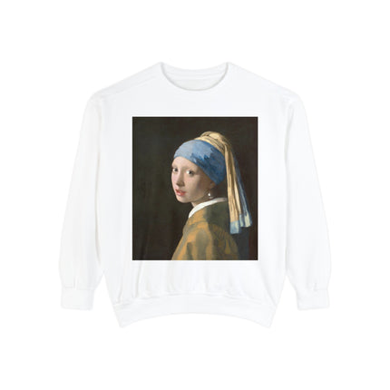 Girl with a Pearl Earring by Johannes Vermeer Unisex Garment-Dyed Sweatshirt