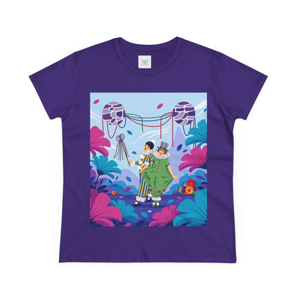 🎭🌸 The Garden Masquerade Cotton Tee – Art Deco Floral Whimsy