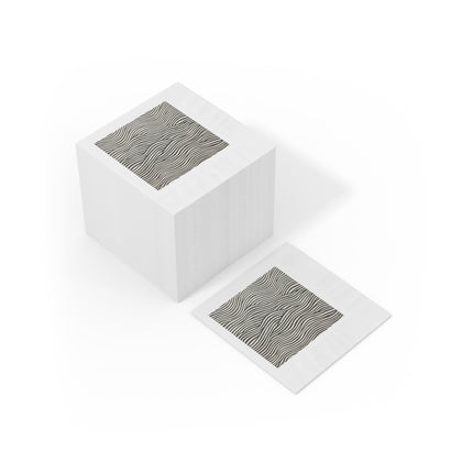Wave Pattern on White Coined Napkins